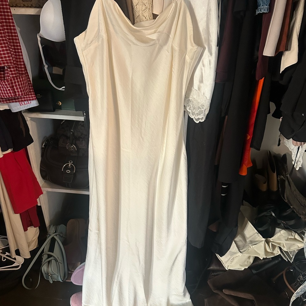 Abercrombie & Fitch Cream Cowl Neck Maxi Dress